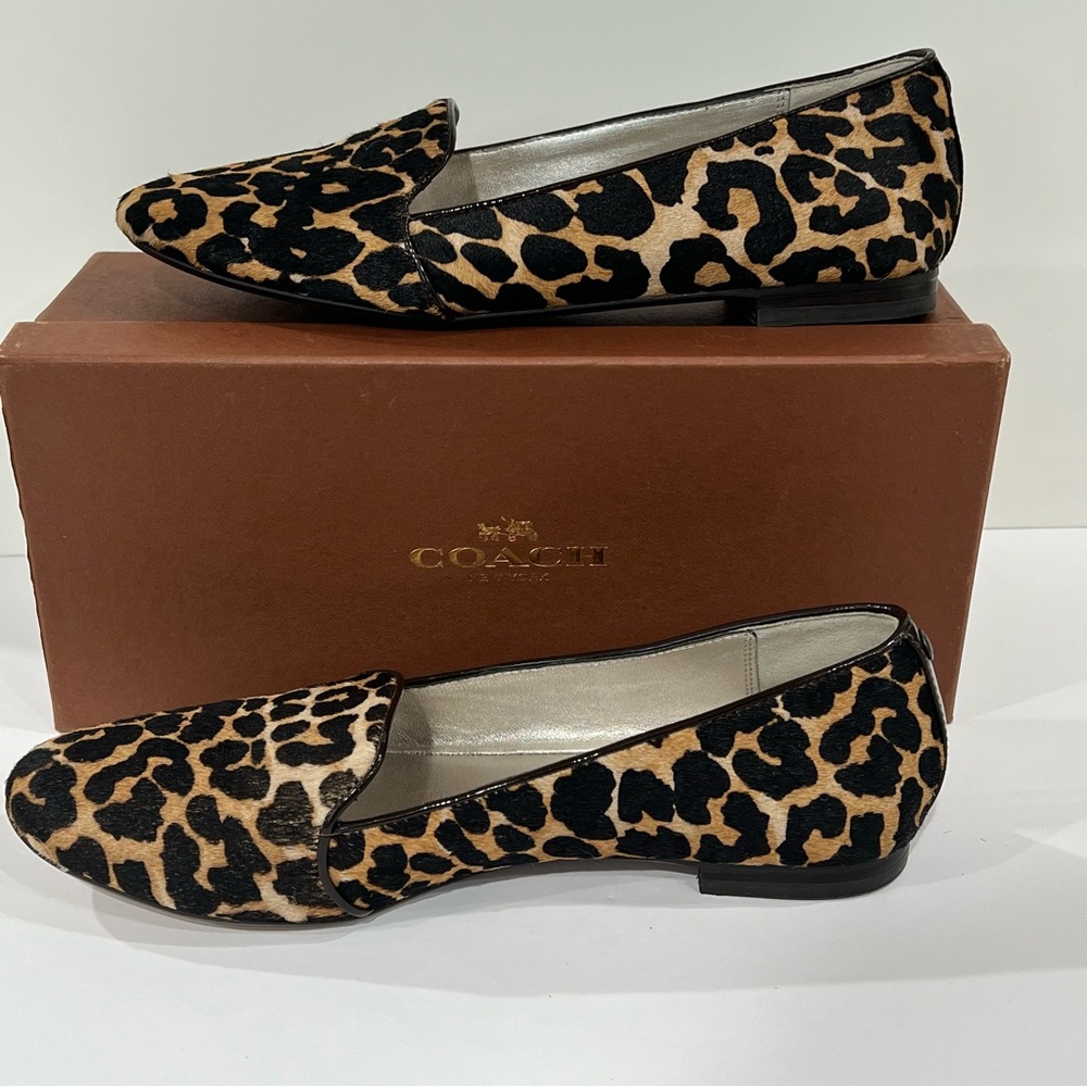 Coach NWT Q6161 Cambridge Haircalf Leopard Print Women's Flats Loafers 7 NWT - Picture 6 of 12